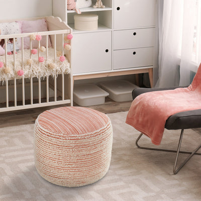 18’ Pink Polyester Ottoman - Ottomans