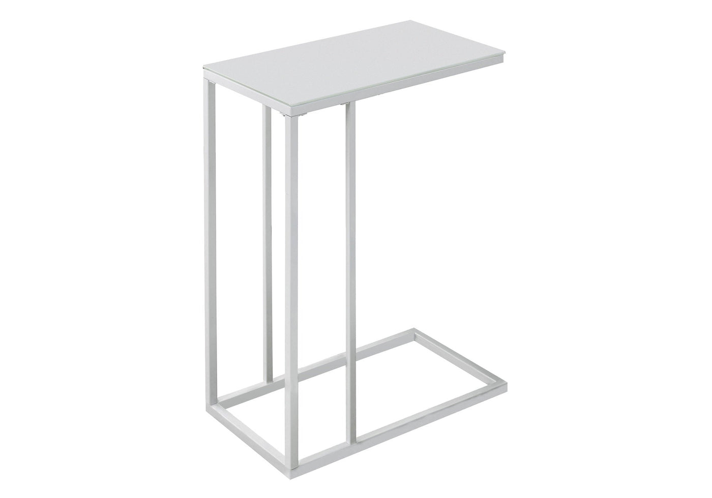 18.25’’ X 10.25’’ X 24’’ Chrome Metal Tempered Glass Accent Table - Tray Tables