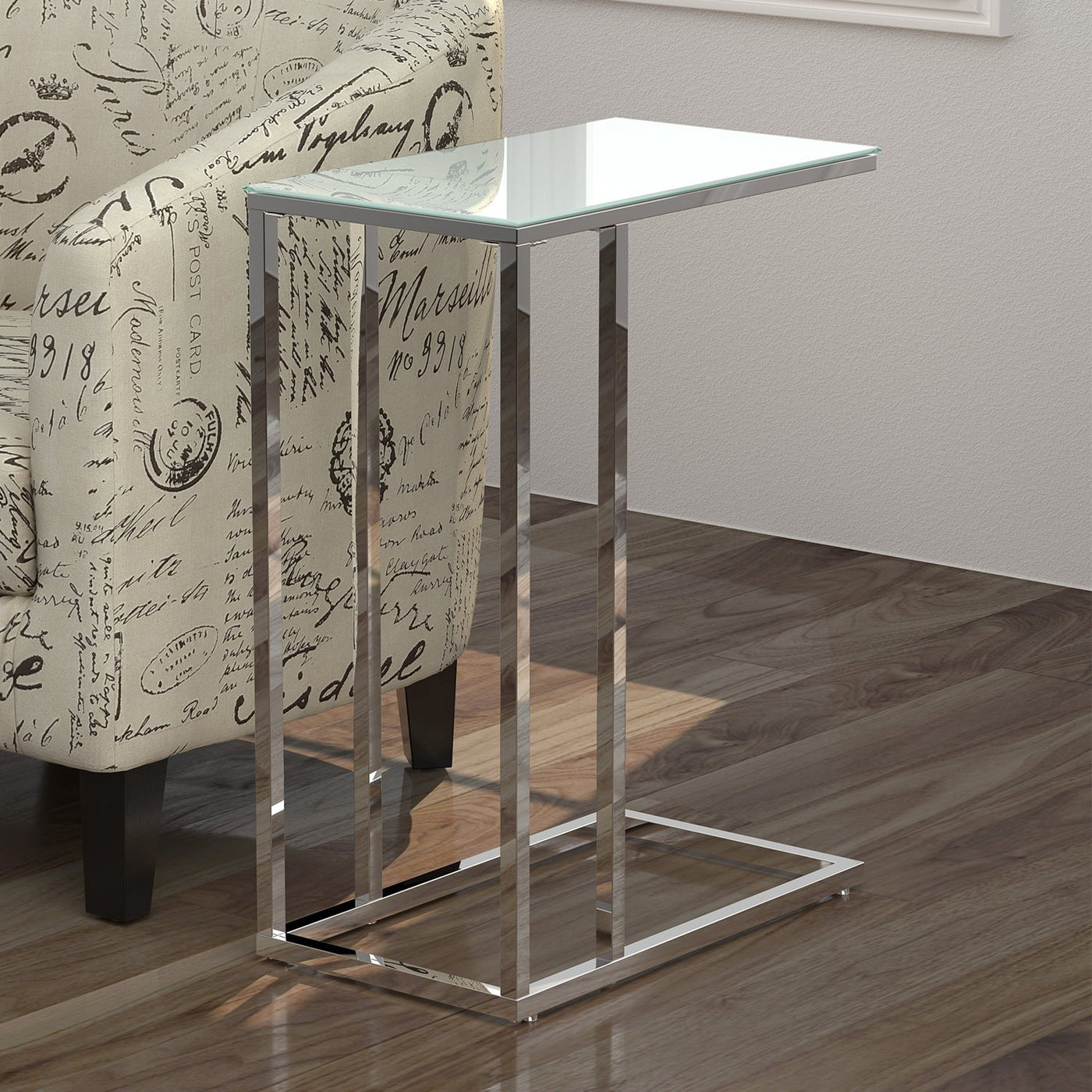 18’ X 12’ X 24’ Cappuccino Brown Mdf Metal Accent Table - Chrome - Tray Tables