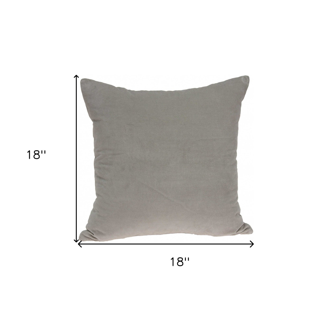 18’’ X 7’’ X 18’’ Transitional Gray Solid Pillow Cover With Poly Insert - Accent Throw Pillows