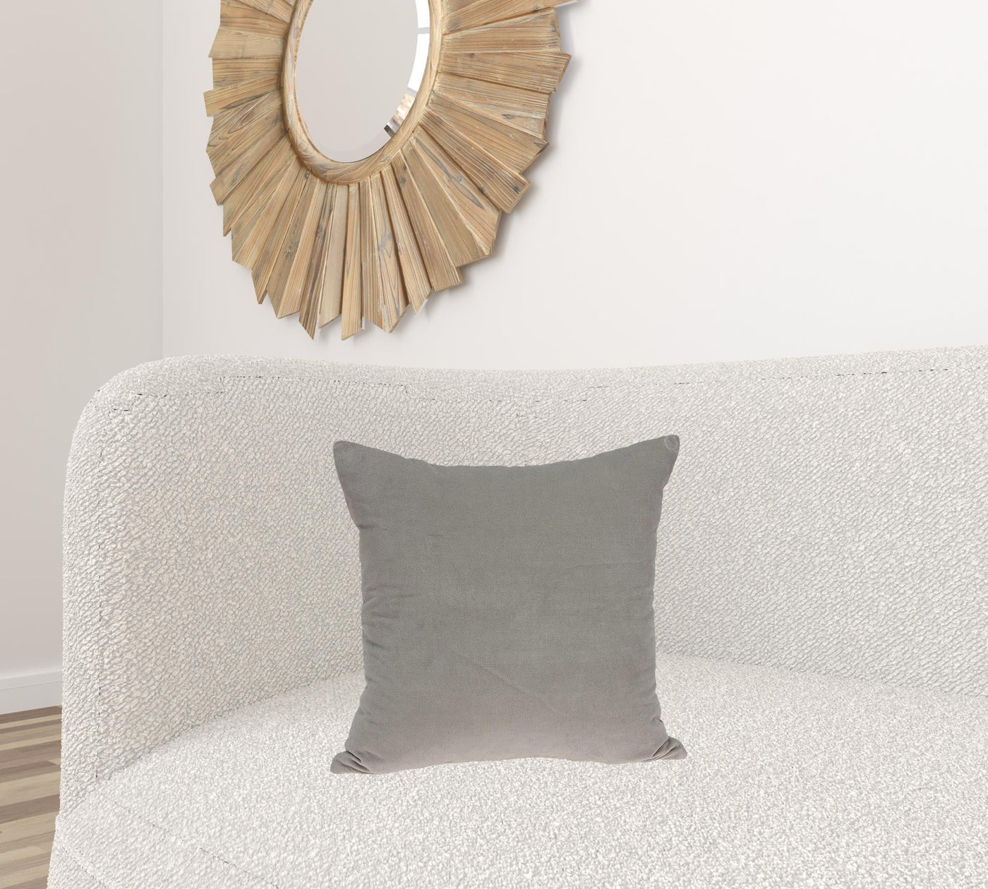 18’’ X 7’’ X 18’’ Transitional Gray Solid Pillow Cover With Poly Insert - Accent Throw Pillows