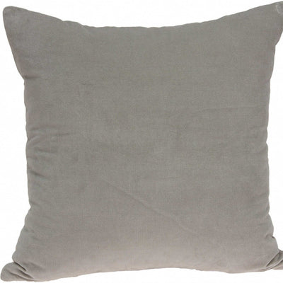 18’’ X 7’’ X 18’’ Transitional Gray Solid Pillow Cover With Poly Insert - Accent Throw Pillows