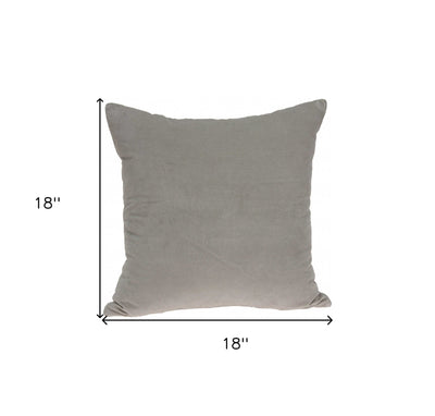 18’ X 7’ X 18’ Transitional Gray Solid Pillow Cover With Poly Insert - Accent Throw Pillows