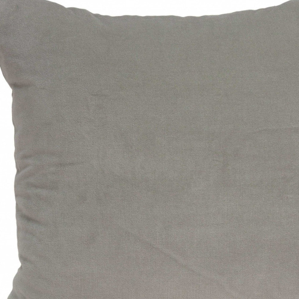 18’ X 7’ X 18’ Transitional Gray Solid Pillow Cover With Poly Insert - Accent Throw Pillows