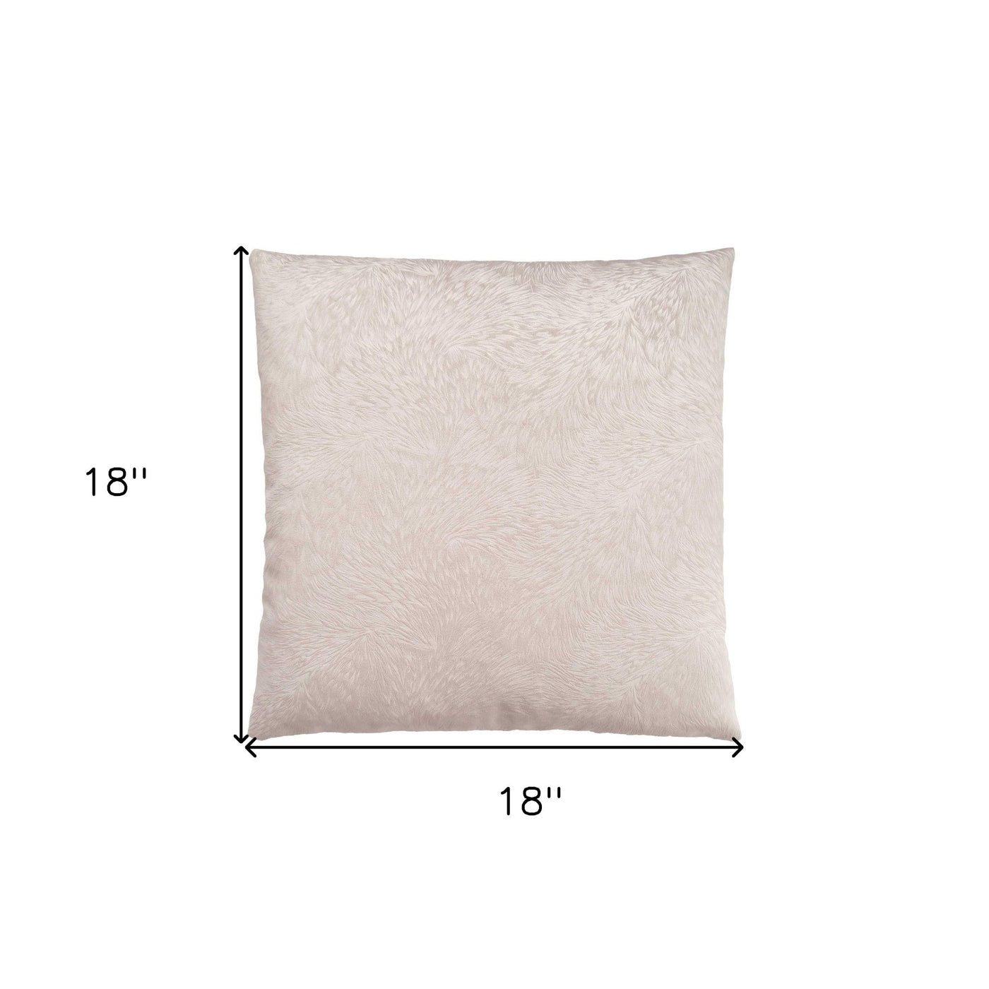 18’ X 18’ Taupe Velvet Polyester Feather Zippered Pillow - Light Taupe - Accent Throw Pillows