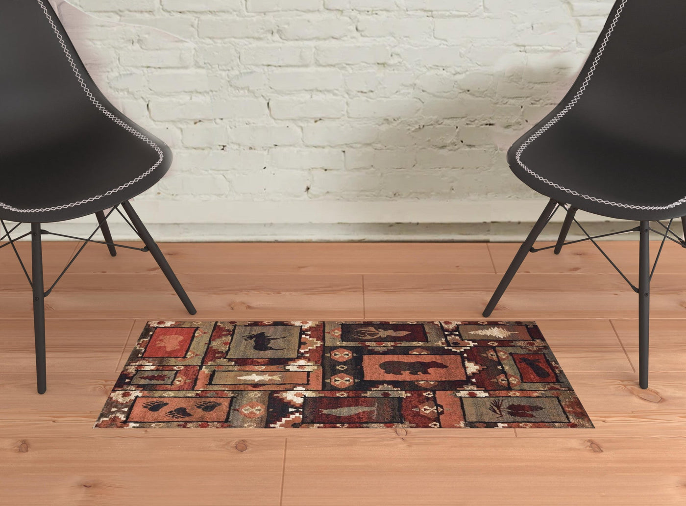 2’ X 3’ Brown Rust Berry Sage Green Gold And Ivory Southwestern Power Loom Stain Resistant Area Rug - Area Rugs