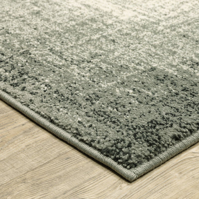 2’ X 3’ Grey Beige And Blue Power Loom Stain Resistant Area Rug - Area Rugs