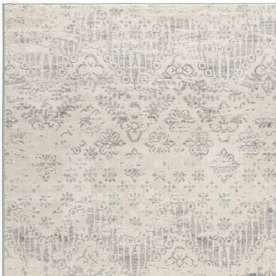 2’ X 3’ Ivory Distressed Ikat Pattern Scatter Rug - 5’ x 8’ - Area Rugs