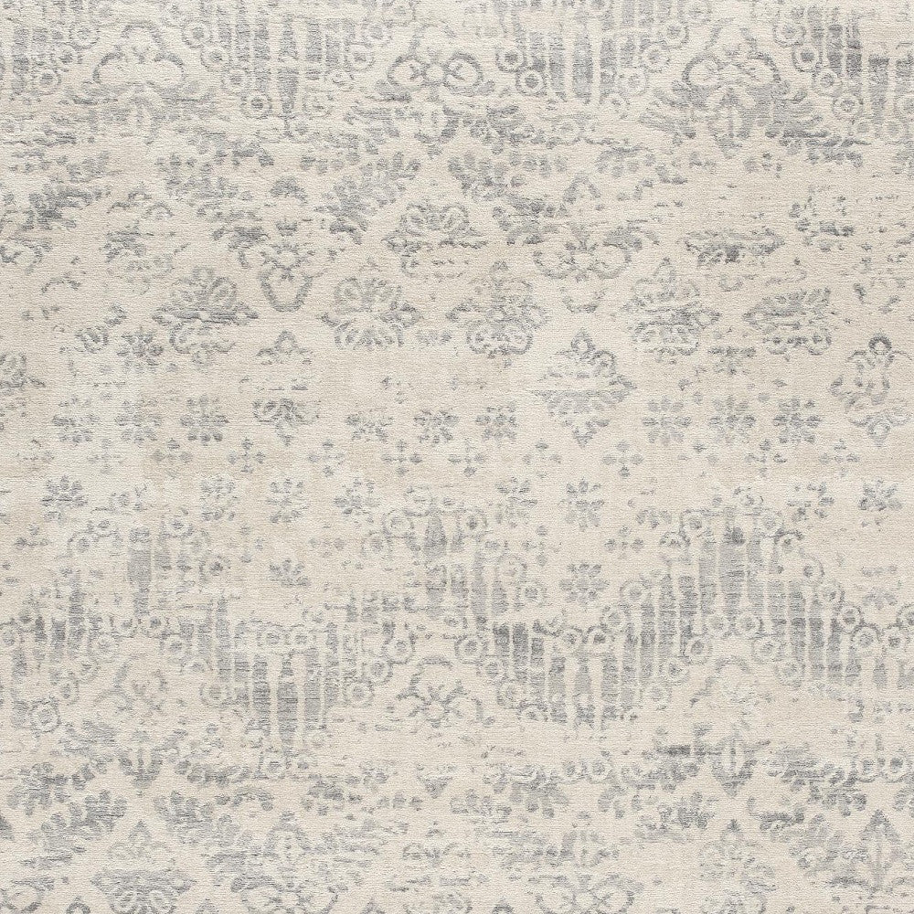 2’ X 3’ Ivory Distressed Ikat Pattern Scatter Rug - Area Rugs