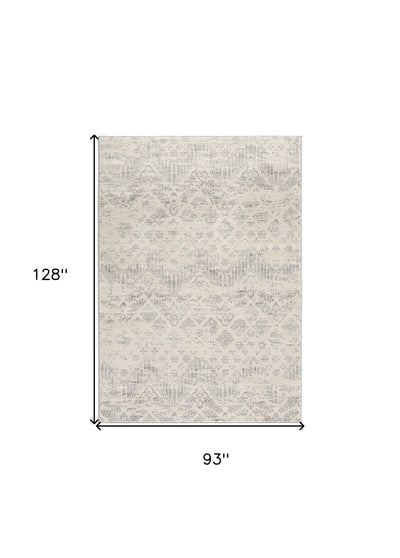 2’ X 3’ Ivory Distressed Ikat Pattern Scatter Rug - Area Rugs