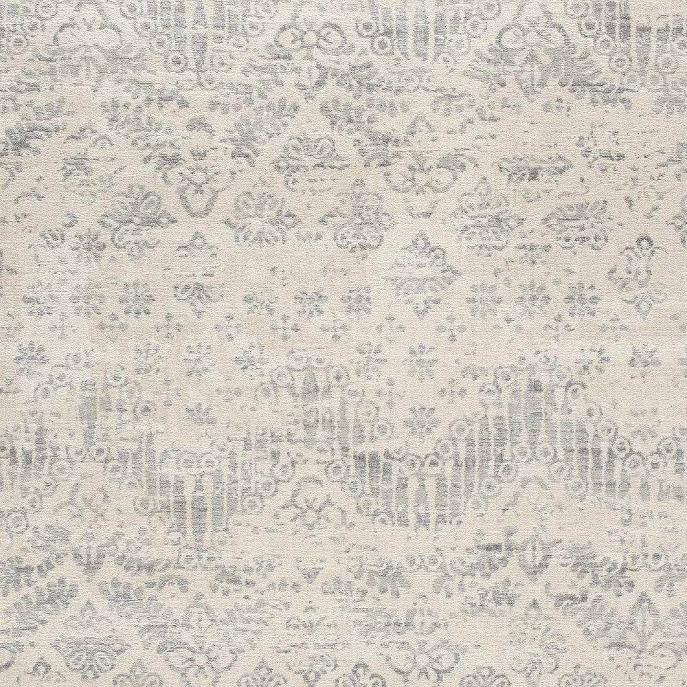 2’ X 3’ Ivory Distressed Ikat Pattern Scatter Rug - Area Rugs