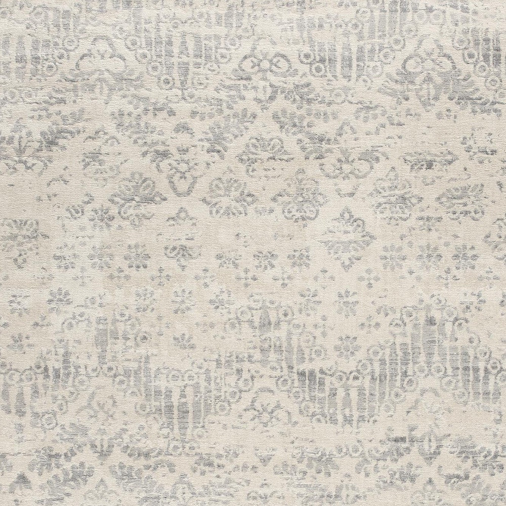 2’ X 3’ Ivory Distressed Ikat Pattern Scatter Rug - Area Rugs