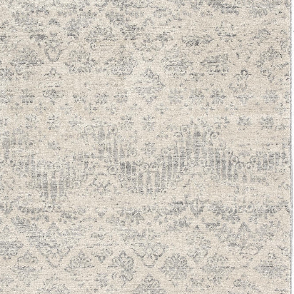 2’ X 3’ Ivory Distressed Ikat Pattern Scatter Rug - 2’ x 4’ - Area Rugs