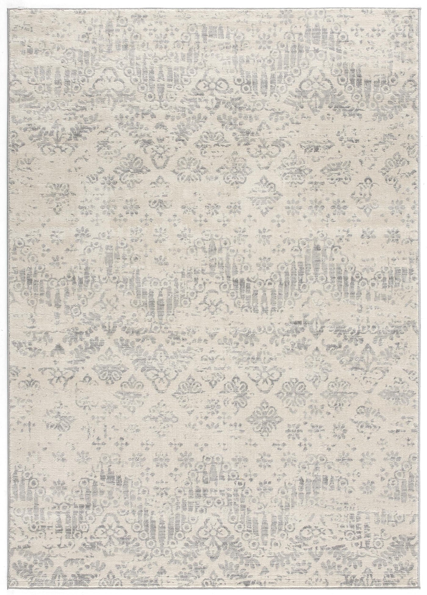 2’ X 3’ Ivory Distressed Ikat Pattern Scatter Rug - Area Rugs