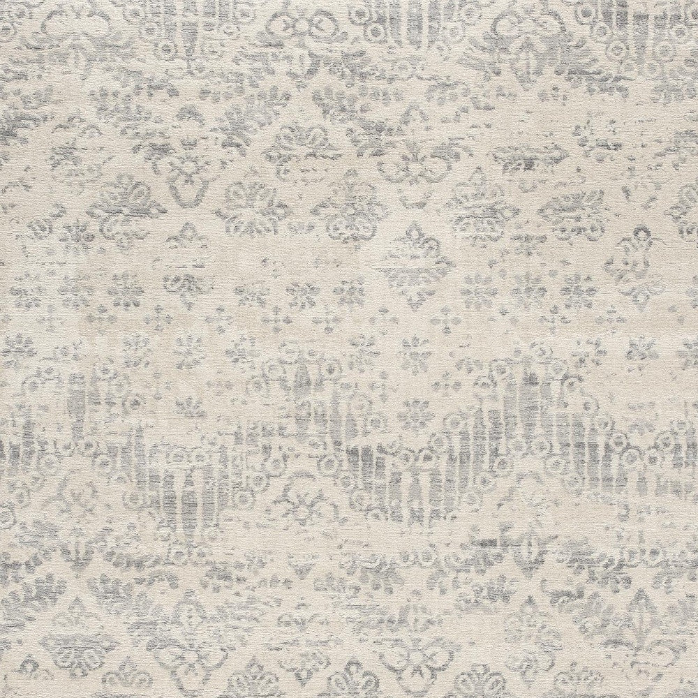 2’ X 3’ Ivory Distressed Ikat Pattern Scatter Rug - Area Rugs