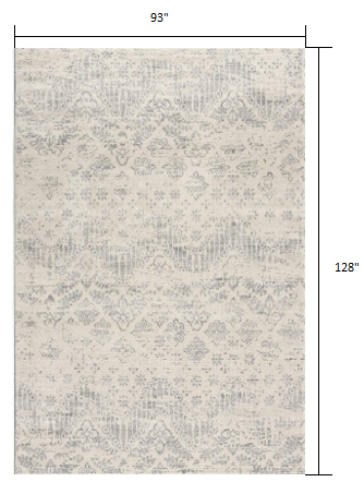 2’ X 3’ Ivory Distressed Ikat Pattern Scatter Rug - Area Rugs