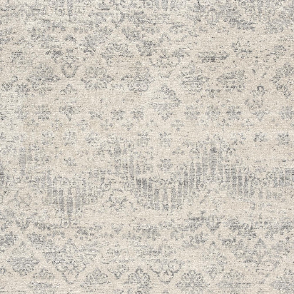 2’ X 3’ Ivory Distressed Ikat Pattern Scatter Rug - Area Rugs