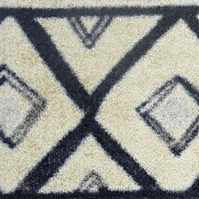 2’ X 4’ Black and Gray Modern Tribal Washable Floor Mat - Area Rugs