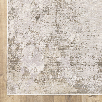 2’ X 8’ Beige Ivory Tan Grey And Brown Abstract Power Loom Stain Resistant Runner Rug - Area Rugs