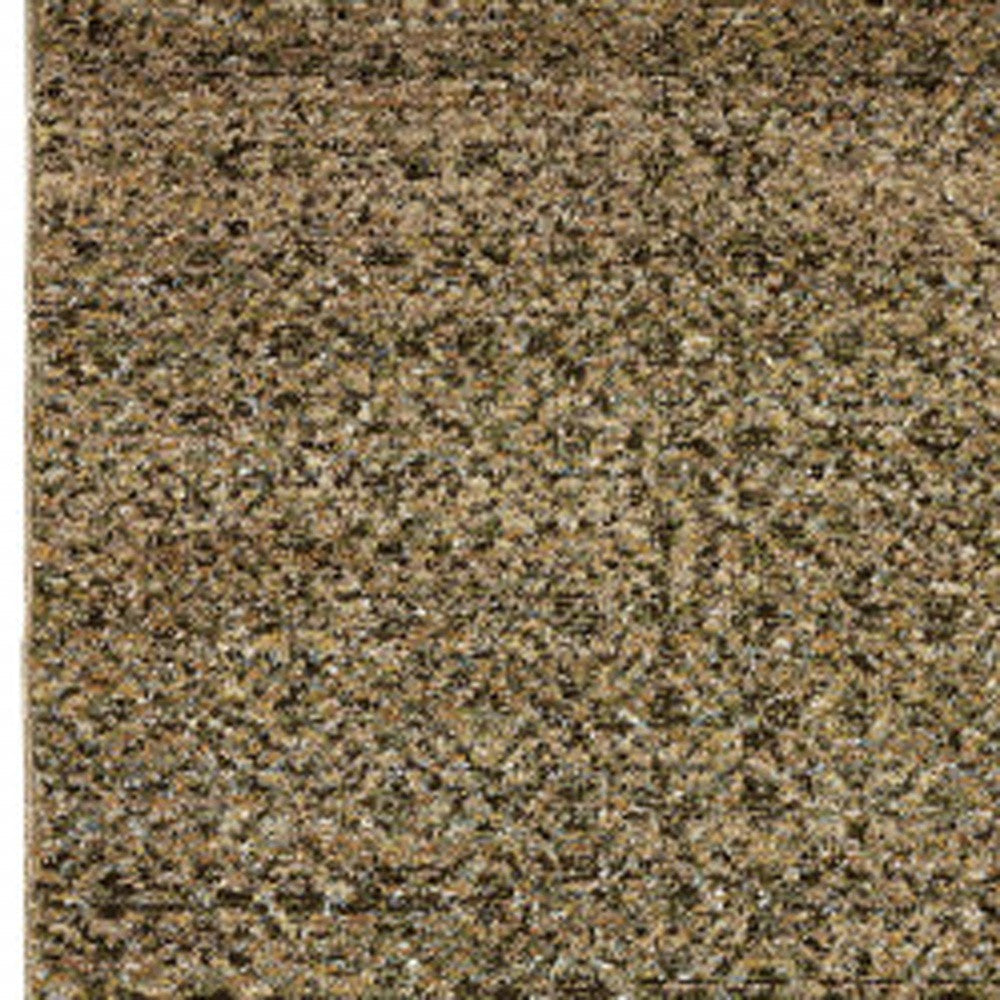 2’ X 8’ Brown Gold Rust Blue And Green Geometric Power Loom Stain Resistant Runner Rug - Area Rugs