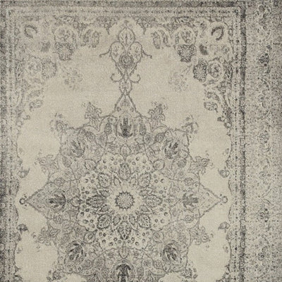 2’ X 8’ Ivory And Gray Pale Medallion Runner Rug - Area Rugs