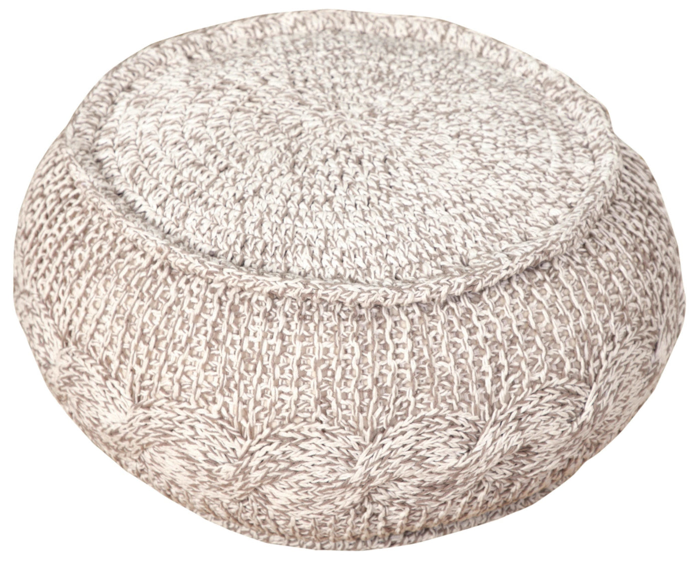 20’’ Beige 100% Cotton Ottoman - Ottomans