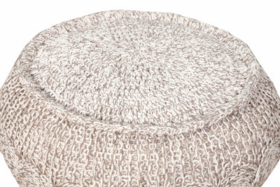 20’’ Beige 100% Cotton Ottoman - Ottomans