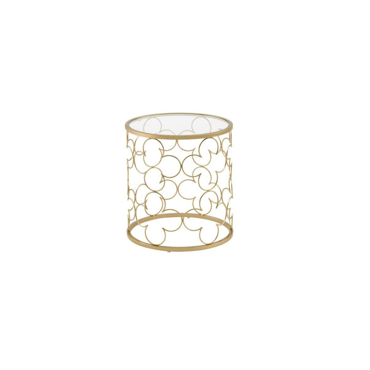20’ Gold And Clear Glass Round Nested Coffee Tables - Coffee Tables