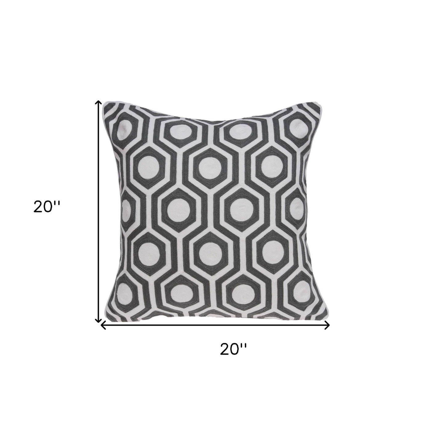 20’’ X 7’’ X 20’’ Cool Gray And White Pillow Cover With Poly Insert - Accent Throw Pillows