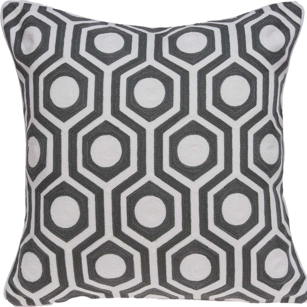 20’’ X 7’’ X 20’’ Cool Gray And White Pillow Cover With Poly Insert - Accent Throw Pillows