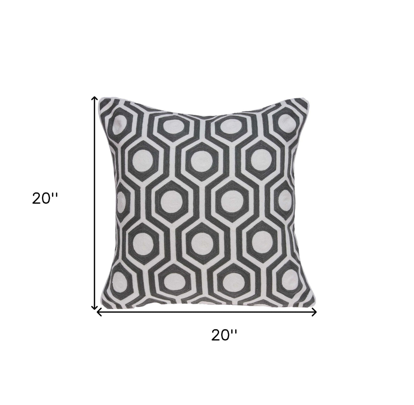 20’ X 7’ X 20’ Cool Gray And White Pillow Cover With Poly Insert - Accent Throw Pillows