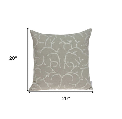 20’ X 7’ X 20’ Elegant Transitional Beige Pillow Cover With Poly Insert - Accent Throw Pillows