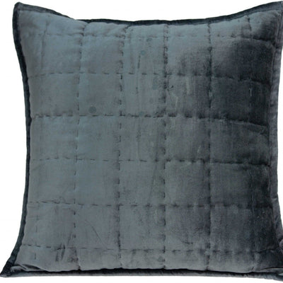 20’ X 7’ X 20’ Transitional Charcoal Solid Quilted Pillow Cover With Poly Insert - Accent Throw Pillows