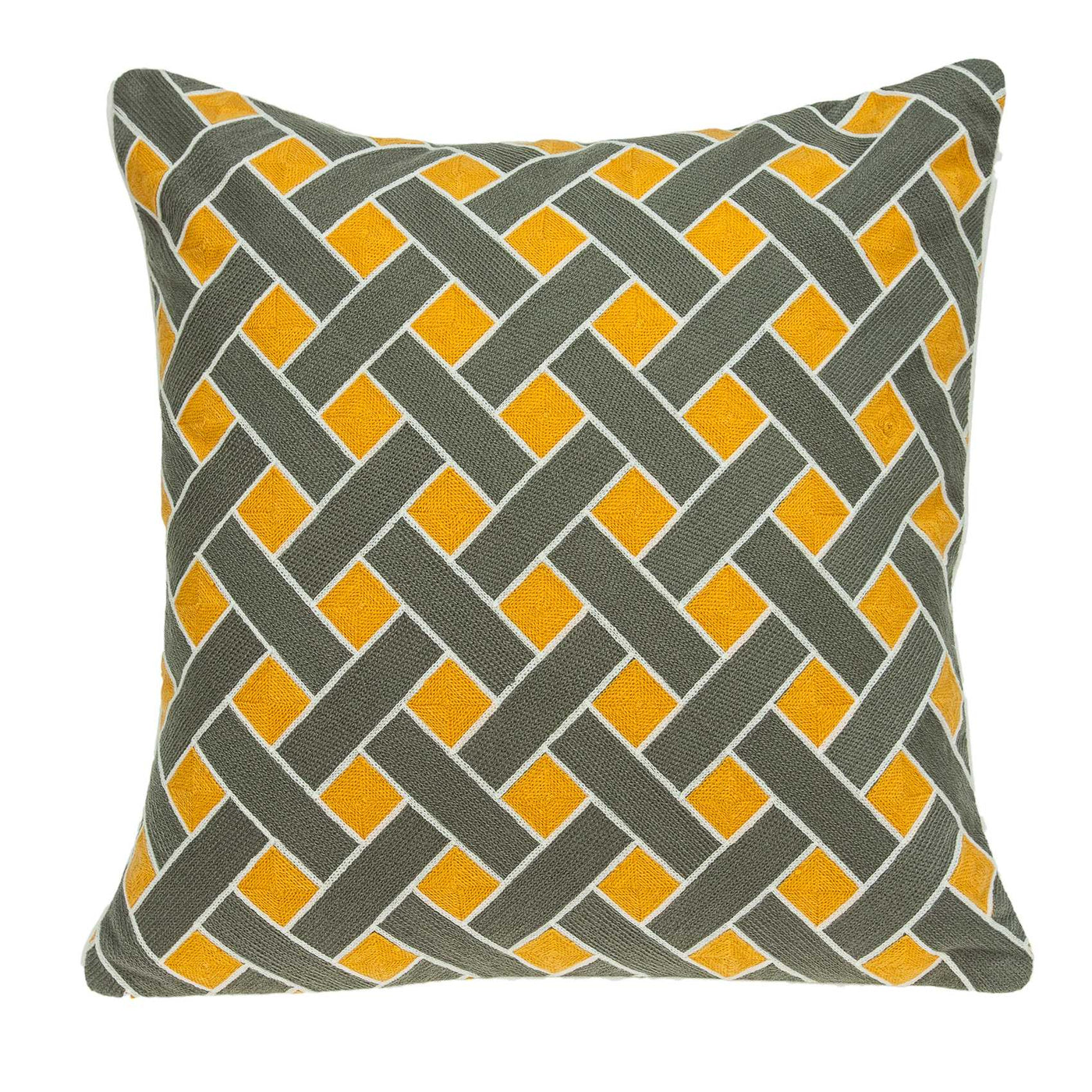 20’ X 7’ X 20’ Transitional Gray And Orange Pillow Cover With Poly Insert - Accent Throw Pillows