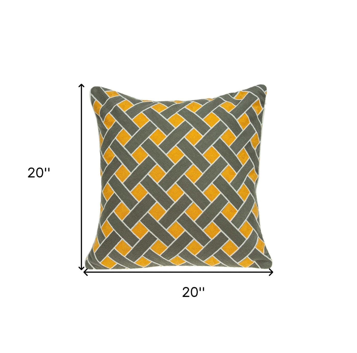 20’ X 7’ X 20’ Transitional Gray And Orange Pillow Cover With Poly Insert - Accent Throw Pillows