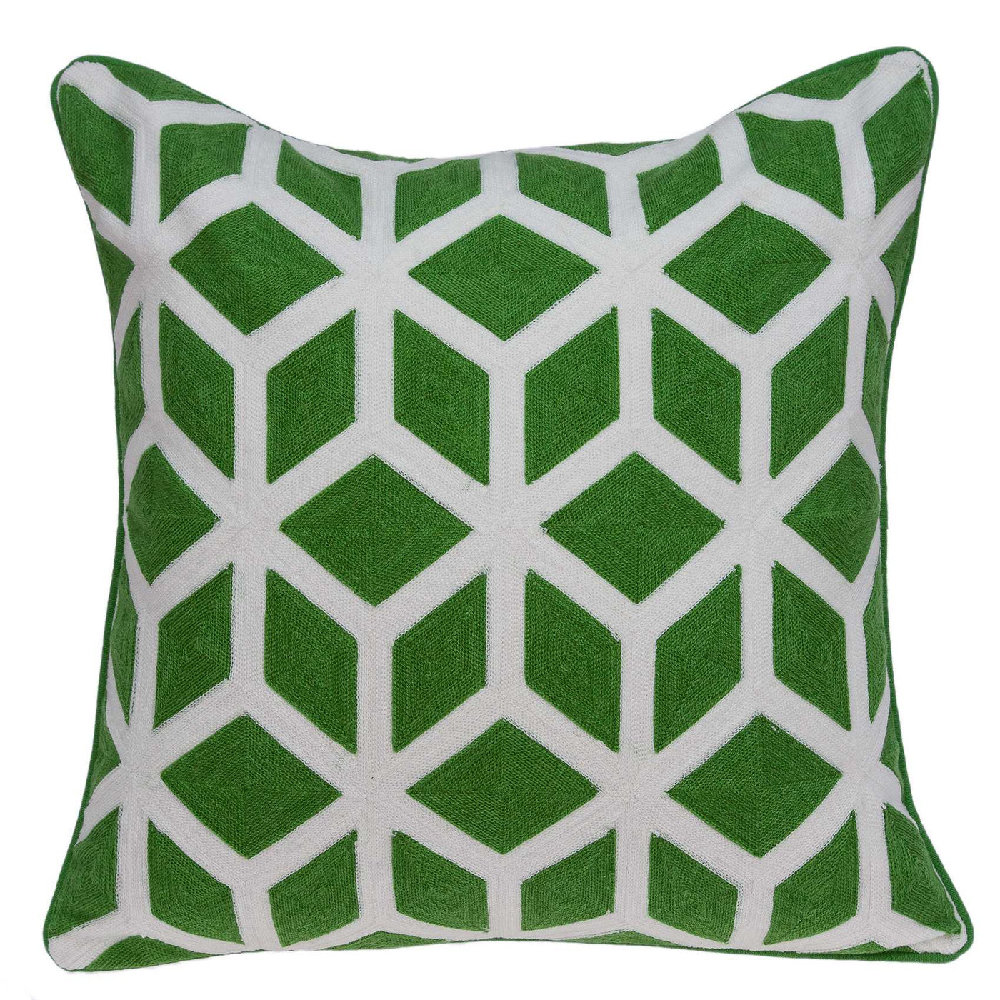 20’ X 7’ X 20’ Transitional Green And White Pillow Cover With Poly Insert - Accent Throw Pillows