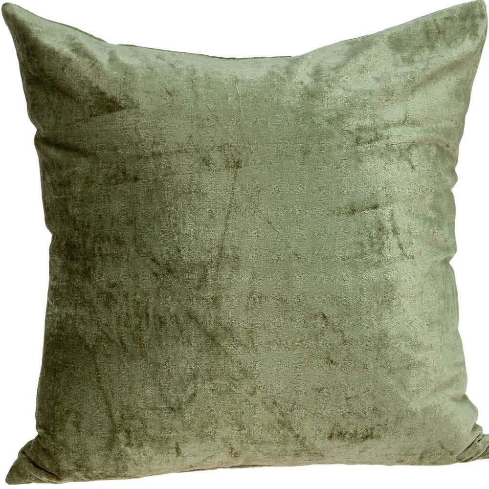 20’ X 7’ X 20’ Transitional Olive Solid Pillow Cover With Poly Insert - Accent Throw Pillows