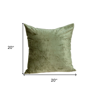 20’ X 7’ X 20’ Transitional Olive Solid Pillow Cover With Poly Insert - Accent Throw Pillows