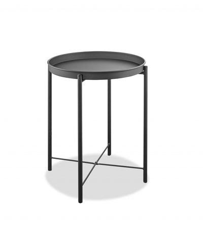 21’ Gray Aluminum Round End Table - End-Side Tables