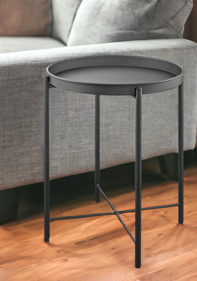 21’ Gray Aluminum Round End Table - End-Side Tables