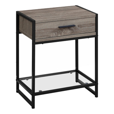 22’ Black And Gray End Table With Drawer And Shelf - End-Side Tables