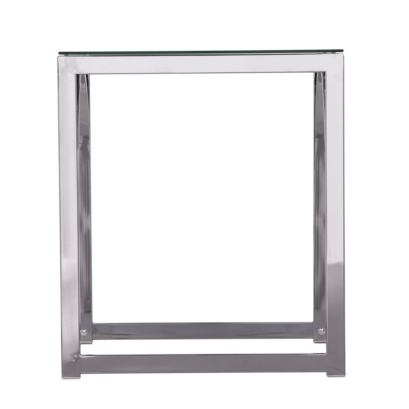 22’ Chrome Glass And Iron Square End Table - End-Side Tables