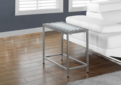 22’ Gray And White Tile End Table - End-Side Tables