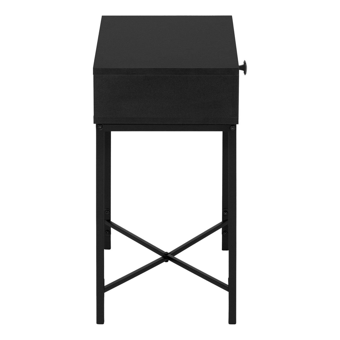 23’ Black End Table With Drawer - End-Side Tables