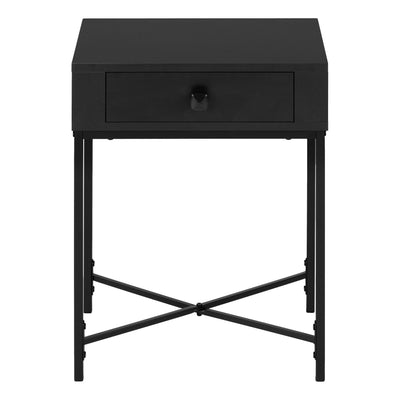 23’ Black End Table With Drawer - End-Side Tables