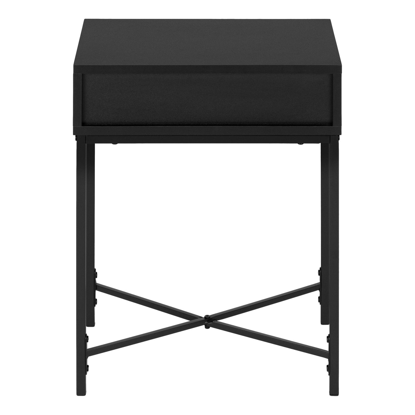 23’ Black End Table With Drawer - End-Side Tables