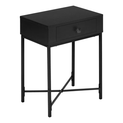 23’ Black End Table With Drawer - End-Side Tables