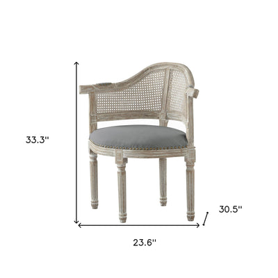 24’ Beige Linen Arm Chair - Accent Chairs