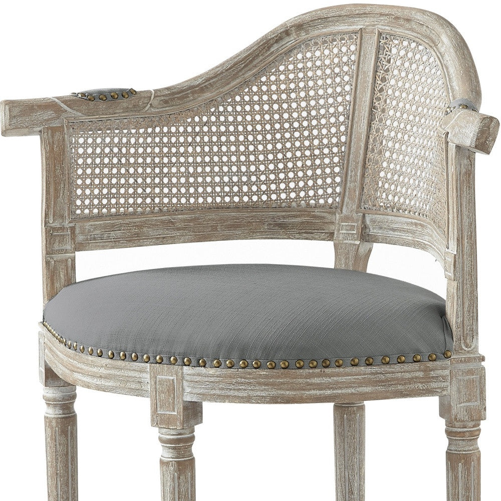 24’ Beige Linen Arm Chair - Grey - Accent Chairs