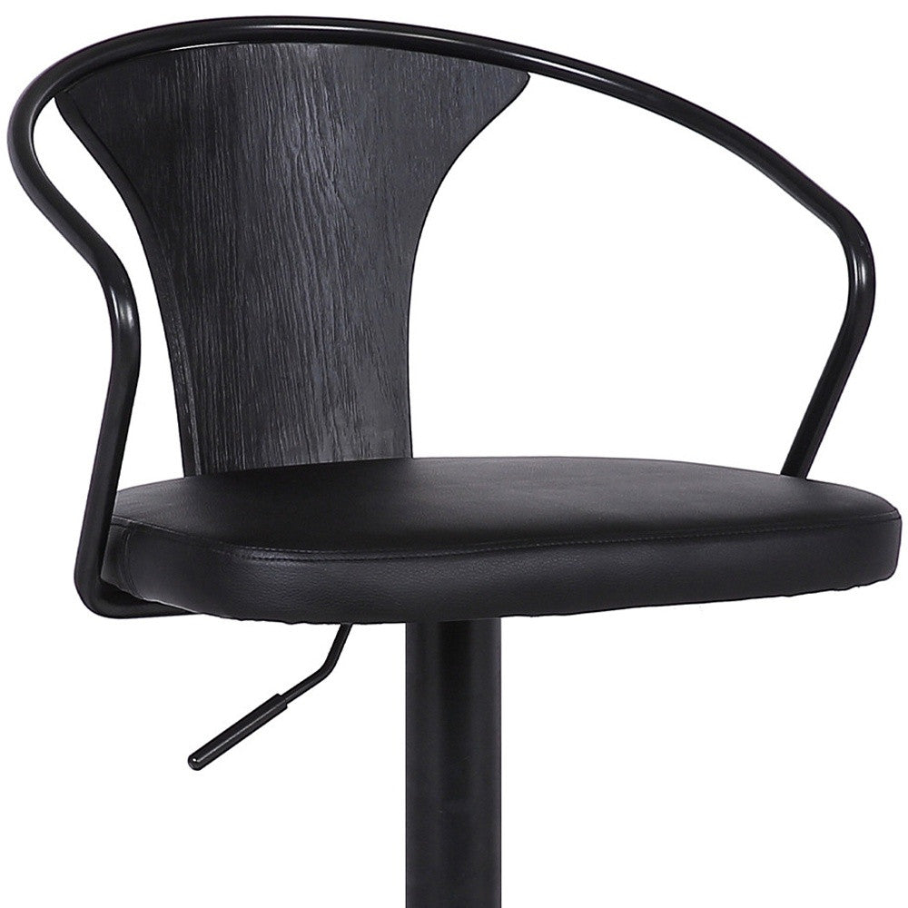 24’ Black Iron Swivel Low Back Adjustable Height Bar Chair - Bar Chairs